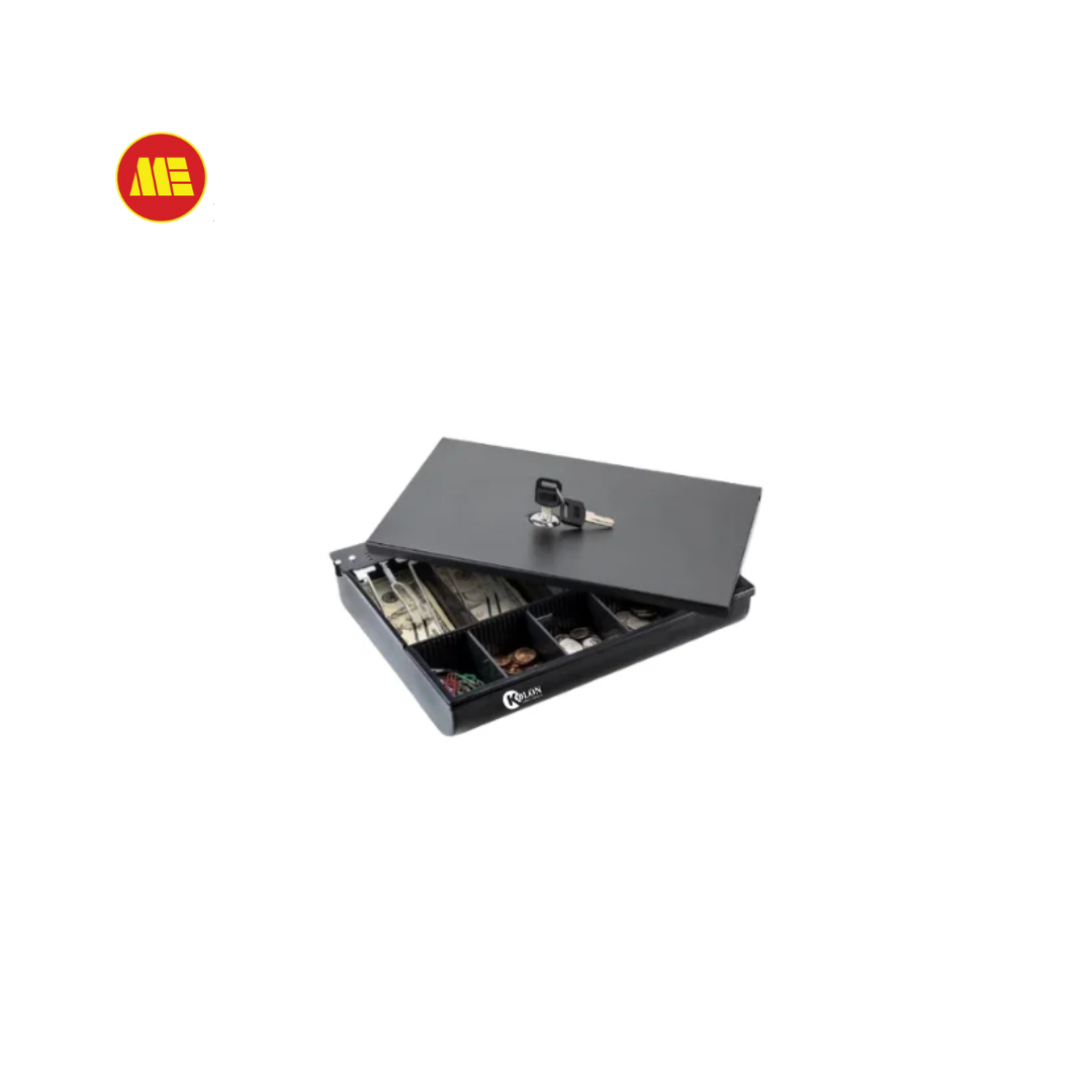 KL-362 Volcora Cash Drawer Tray with Locking Cover Metal Cash Lock Box